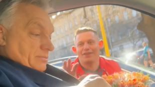 Orbán Viktort a lámpánál kapta el egy virágárus